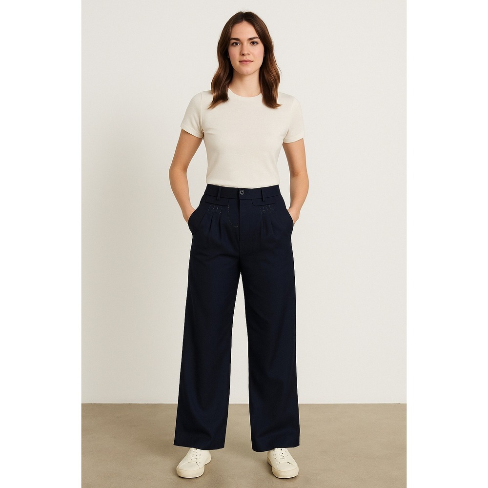 Fendi Women‎ Trousers Blue Pants - Size: 4